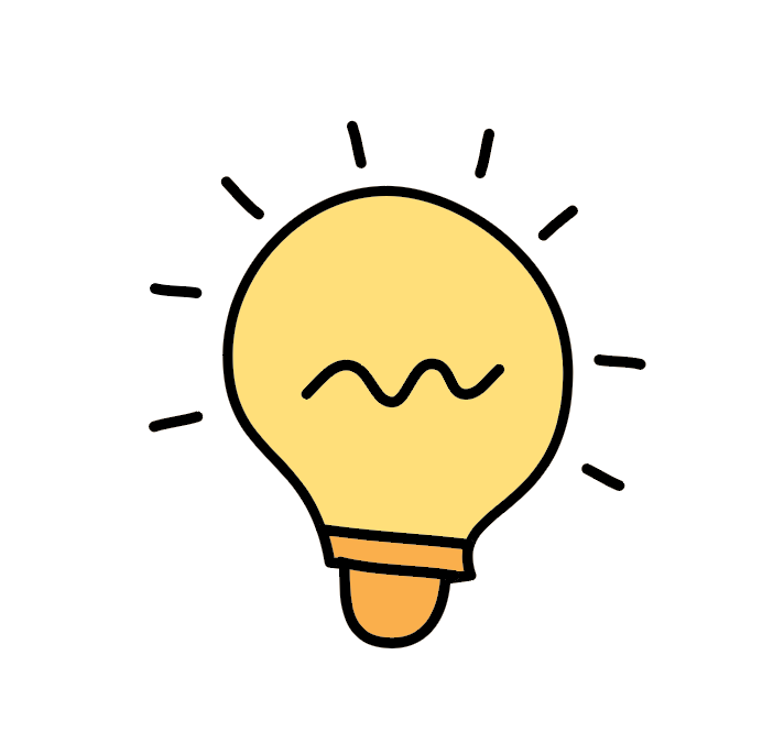 Graphic drawing of a lightbulb