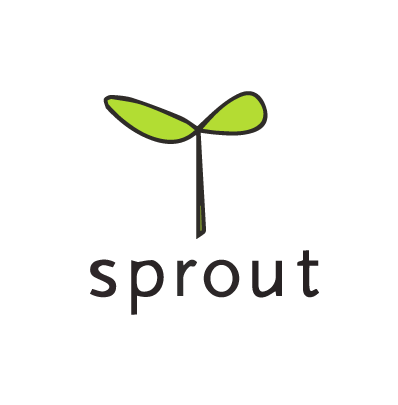 Small green sprout with the text "sprout" below.